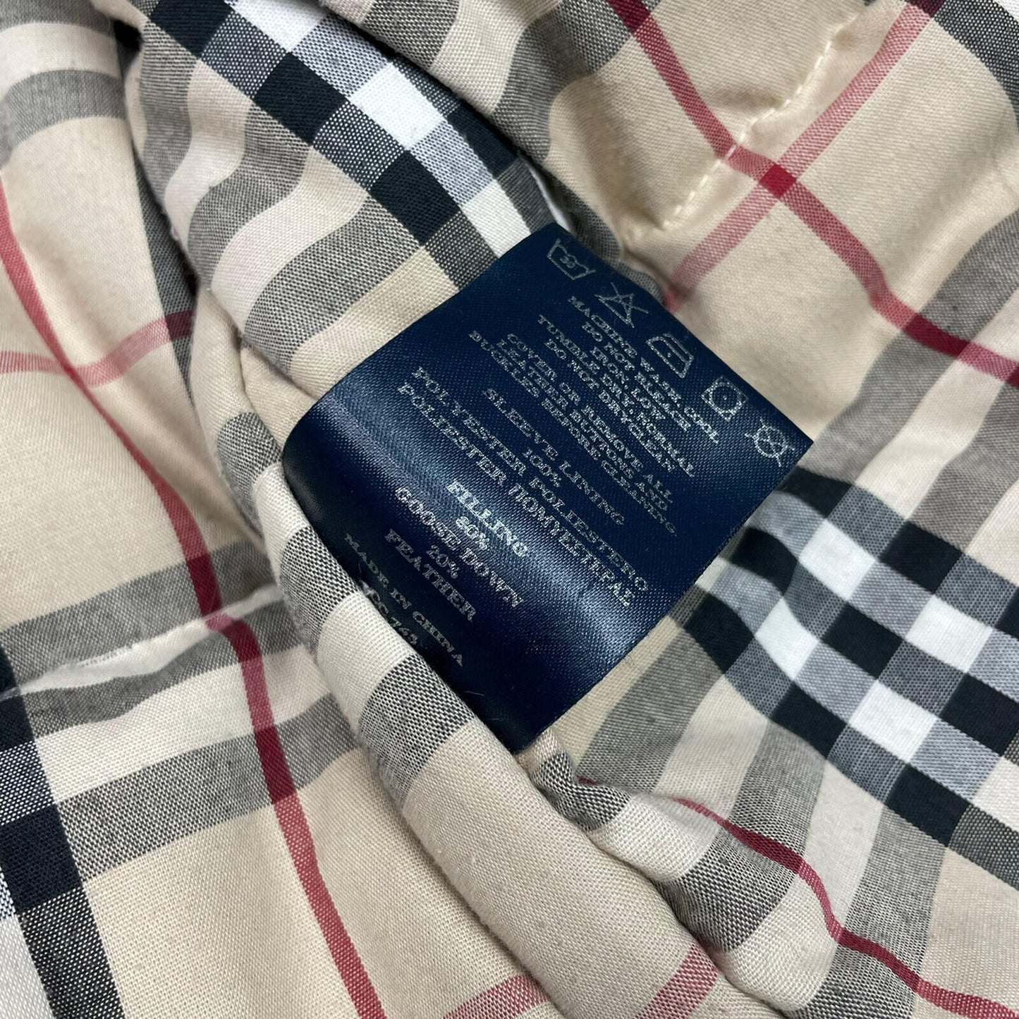 Vintage Burberry Puffer Coat Men's XL Dark Navy Novacheck Lining Down Filled