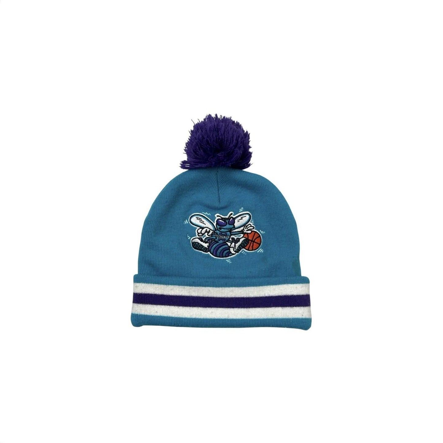 00’s Charlotte Hornets Beanie Unisex Mitchell & Ness Blue And Purple Bobble Hat