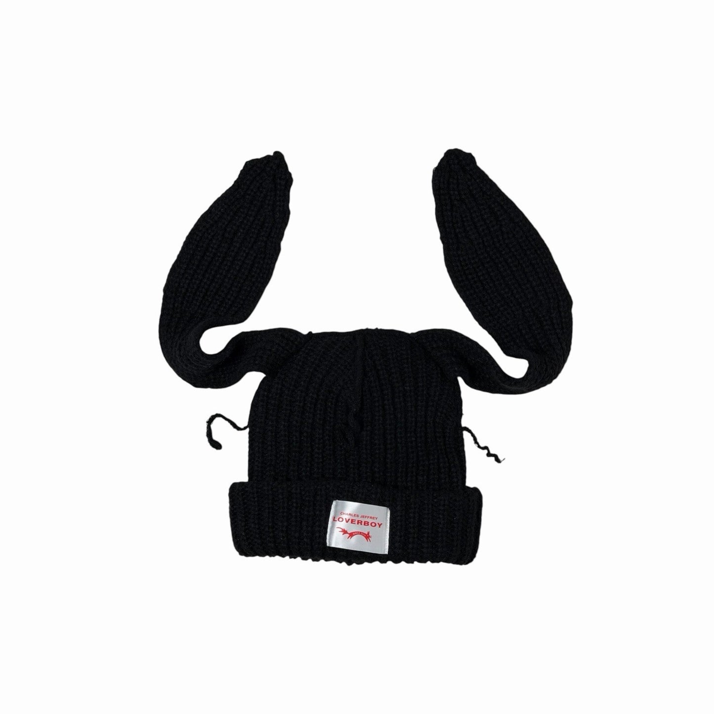 Charles Jeffrey Loverboy Rabbit Ear Knit Beanie Black
