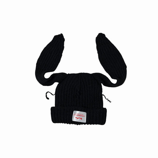 Charles Jeffrey Loverboy Rabbit Ear Knit Beanie Black