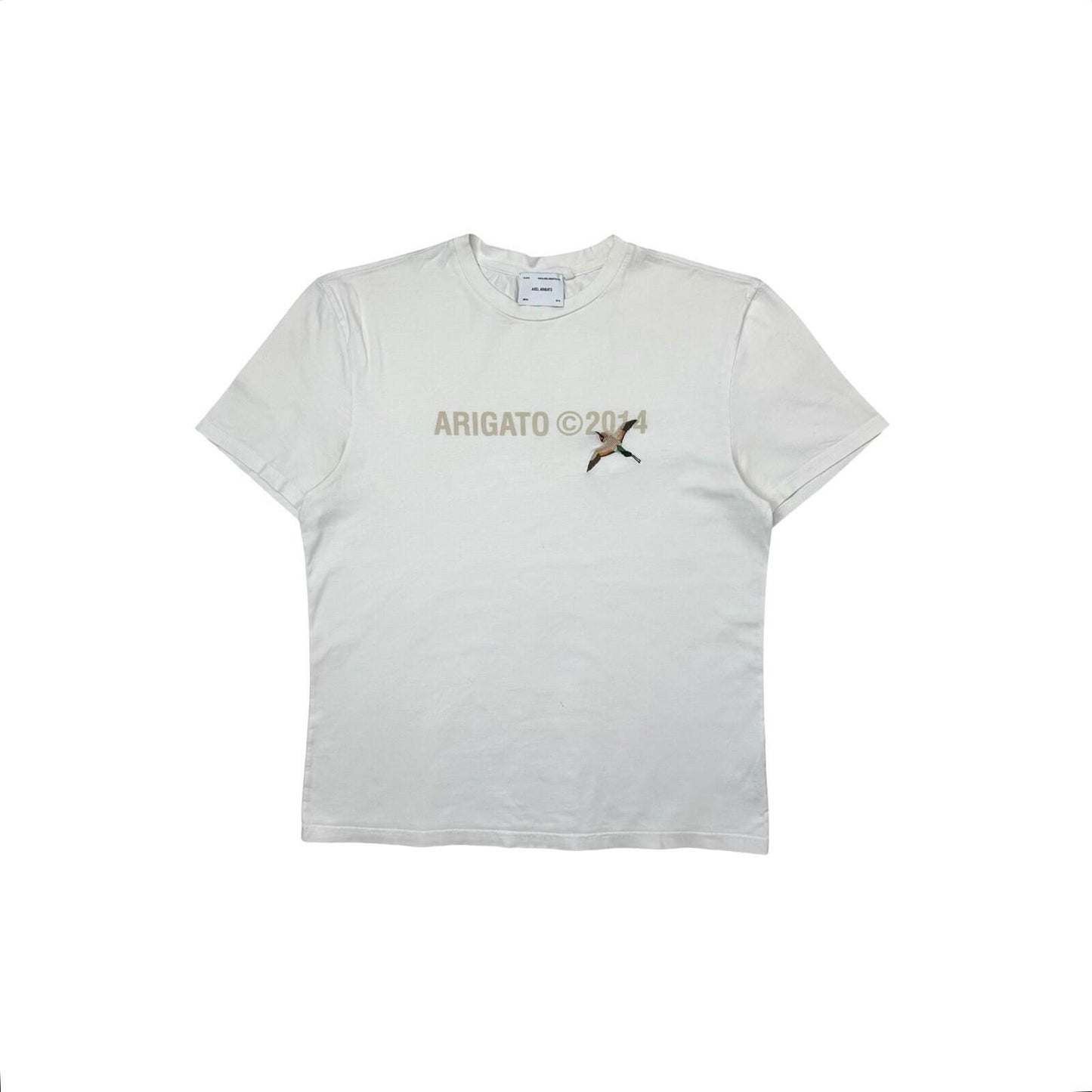 SS20 Axel Arigato T-Shirt Men’s Medium White Embroidered Logo Made In Portugal