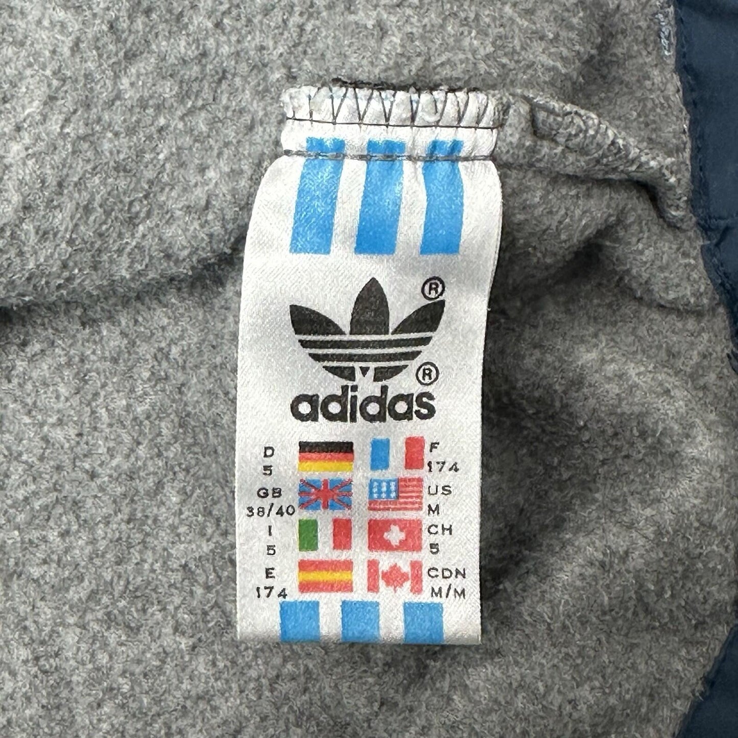 Vintage Adidas Fleece Men’s Medium Grey Embroidered Trefoil Logo 90’s Sportswear