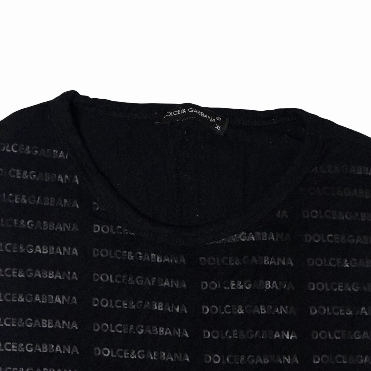 Vintage Dolce & Gabbana Long Sleeve T-Shirt Men’s XL Black Graphic Print Detail