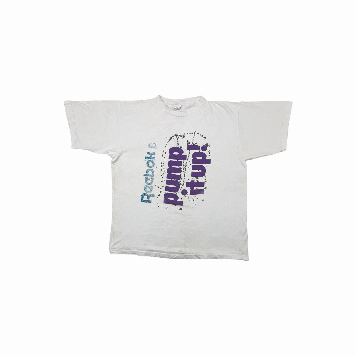 Vintage Reebok Pump Boxy T-Shirt Men’s Large White Graphic Print Single Stitch