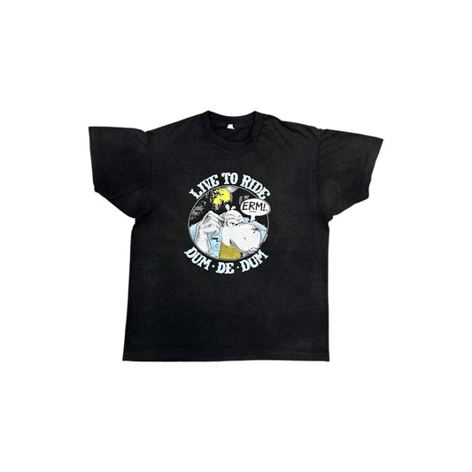 Vintage 80’s Biker T-Shirt Men’s Medium Back Street Heroes Single Stitch Black