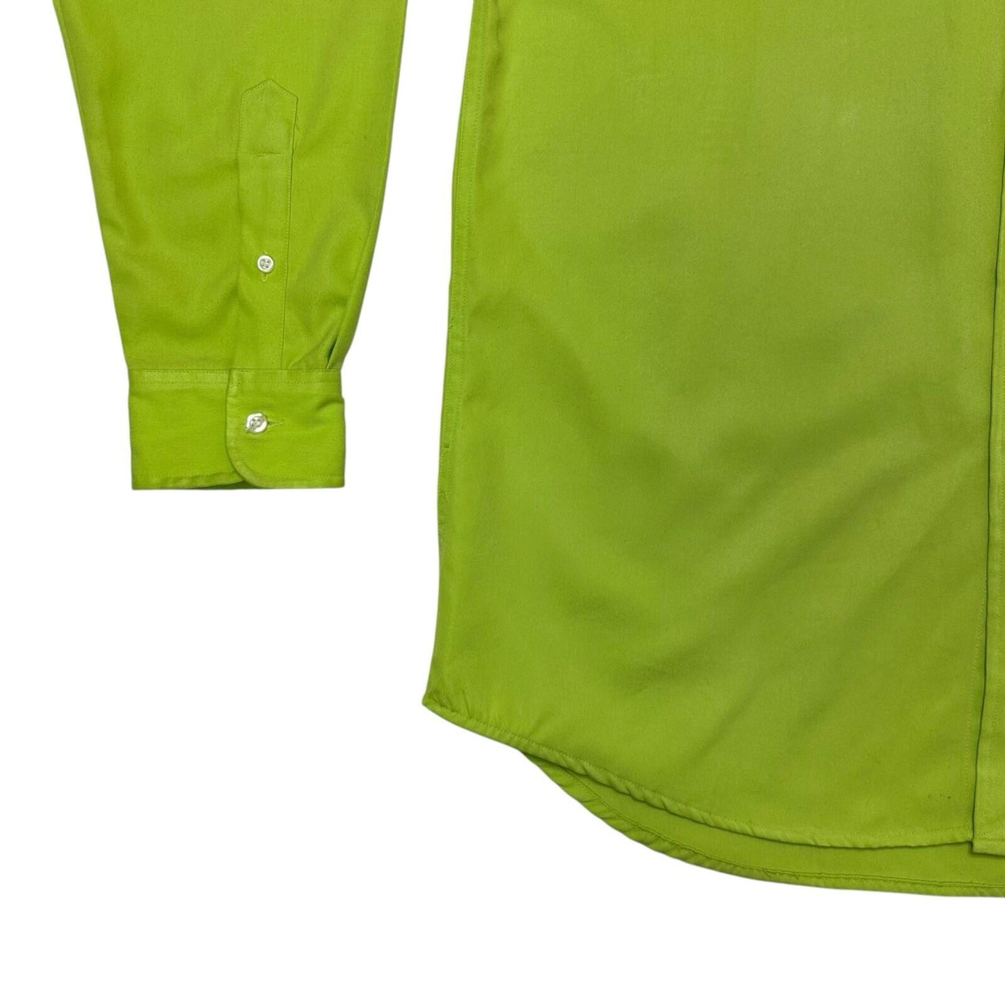 1980 Vintage Yves Saint Laurent Shirt Men’s Large Long Sleeve Lime Green