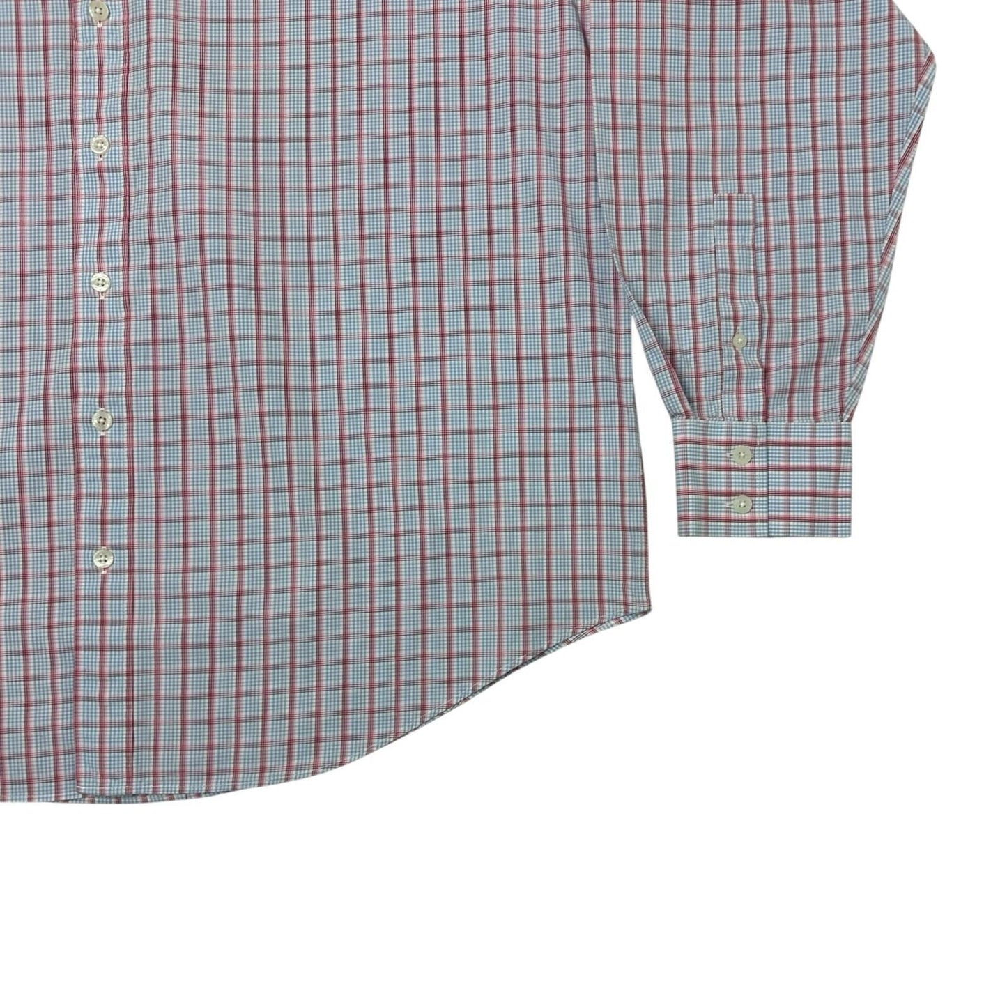 Vintage Yves Saint Laurent Check Shirt Men’s XL Long Sleeve Red, White And Blue