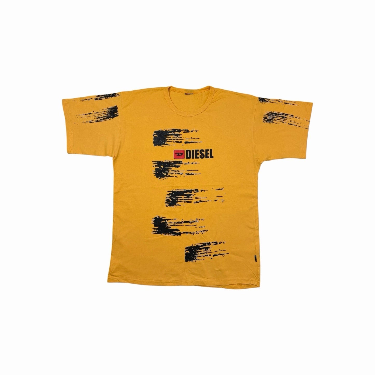Vintage Diesel Graphic Print T-Shirt Men’s XL Yellow Tyre Marks Design