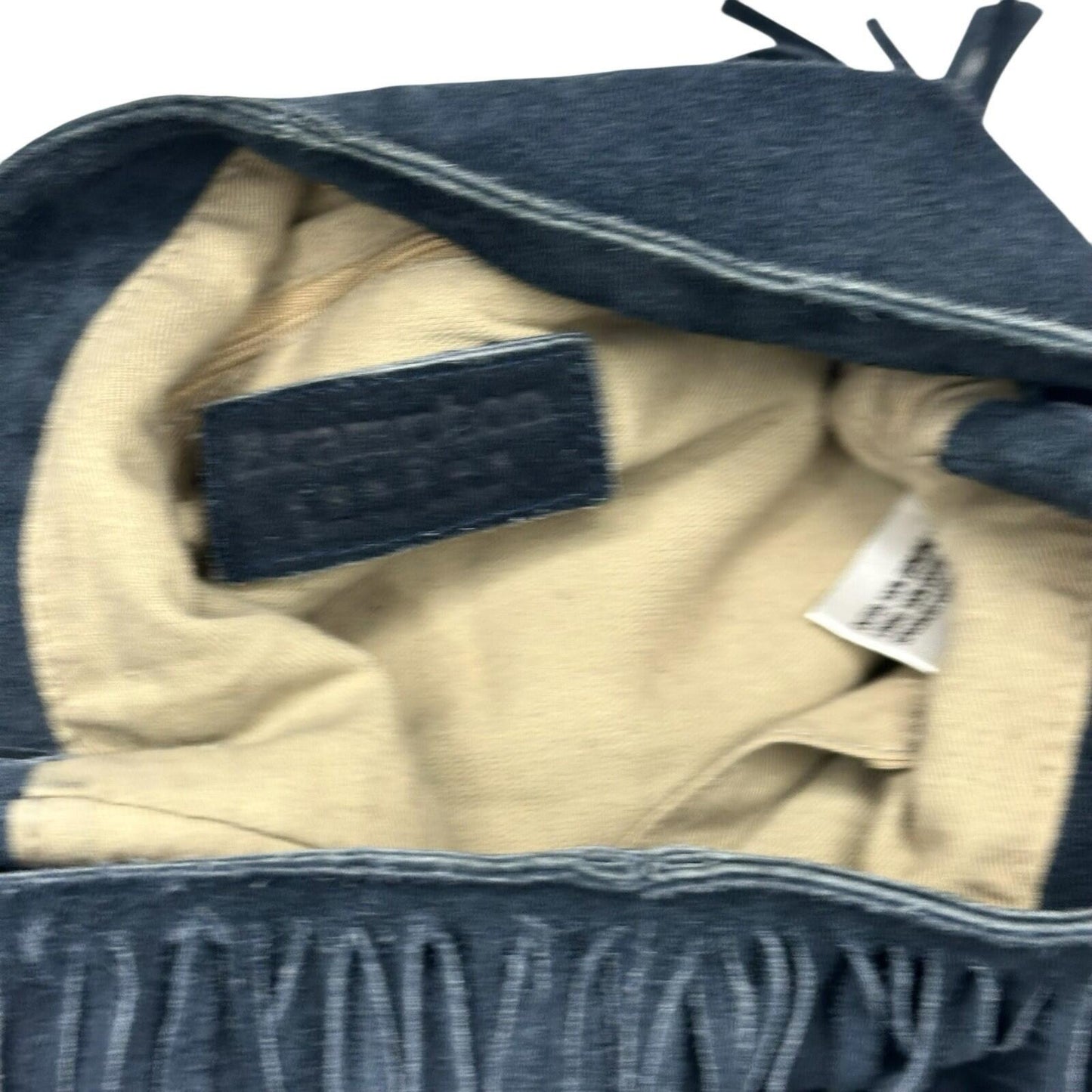 Brampton London Fringe Boho Shoulder Bag Navy Blue Suede Medium Tassel