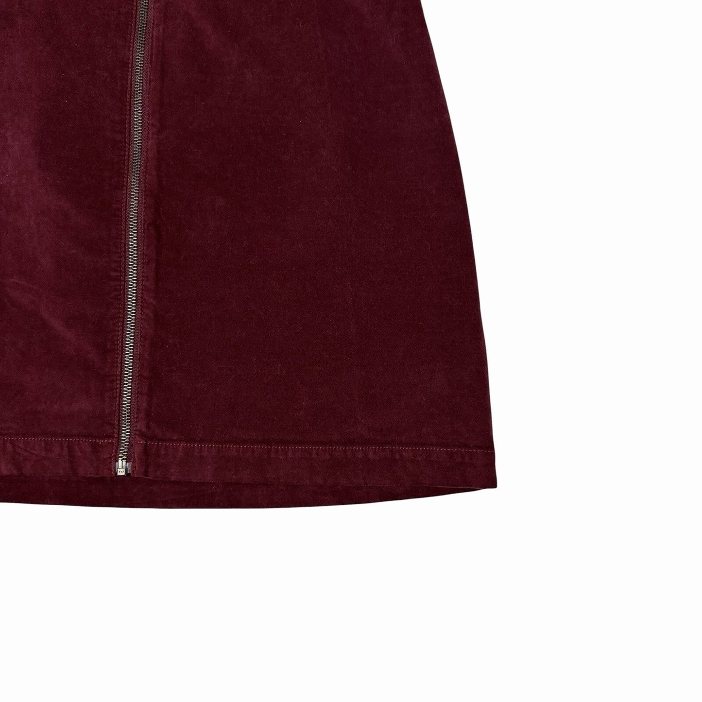 Madewell Velvet Skirt Women’s 29w Dark Red Zip Detail