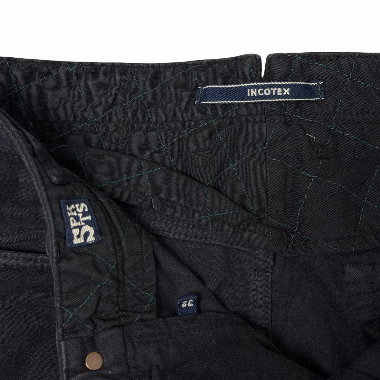 Vintage Incotex Skyc Trousers Men’s 32w 31l Dark Navy Blue Made In Italy Slowear
