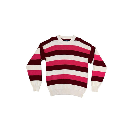 Vintage Polo Ralph Lauren Stripe Jumper Men’s Medium Red And Cream Knit