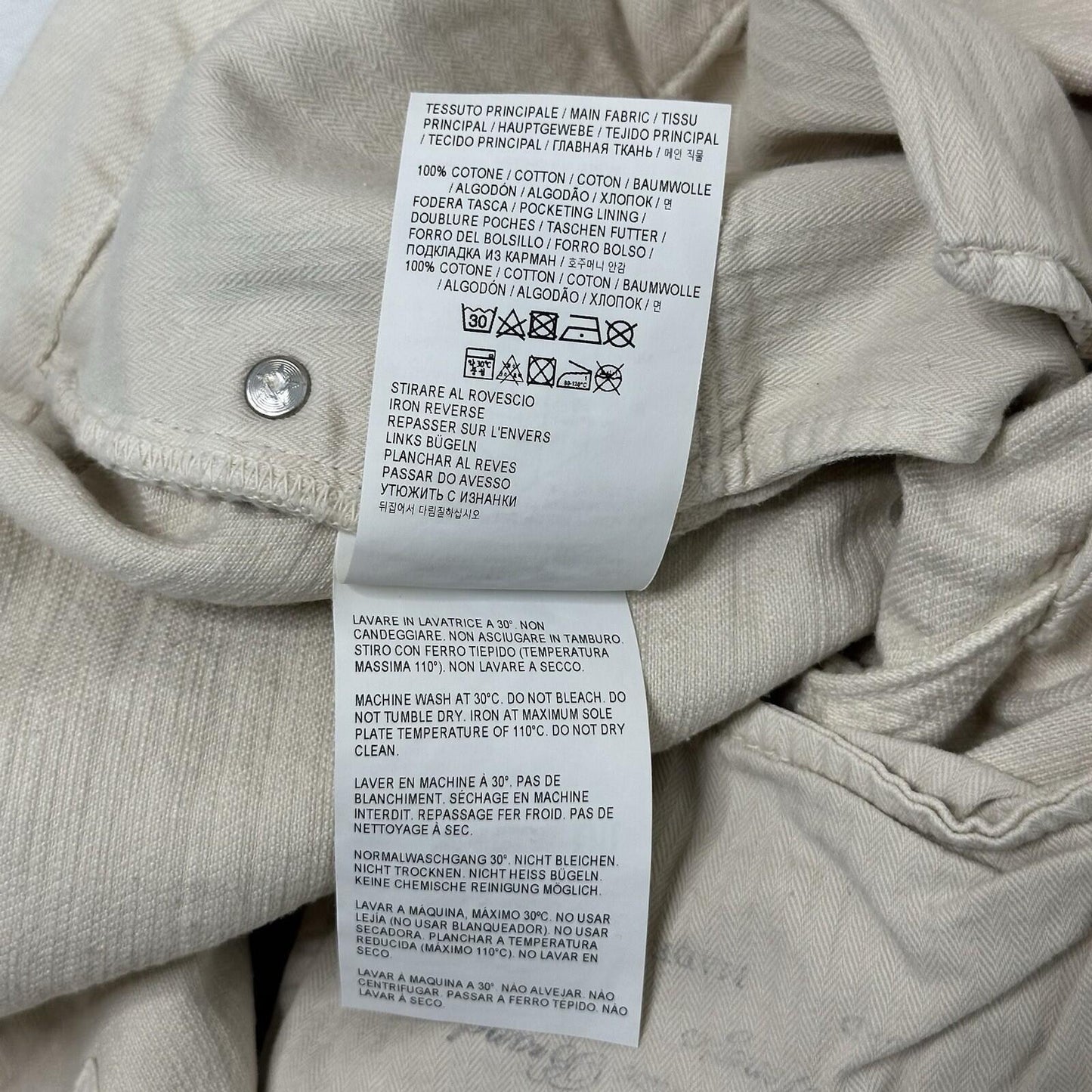 Golden Goose Judy Jeans Ecru Cream Made In Italy Straight Leg 29w 28l