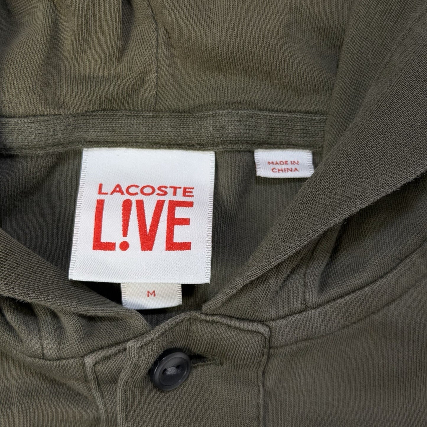Lacoste Live Hooded Top Men’s Medium Khaki Green