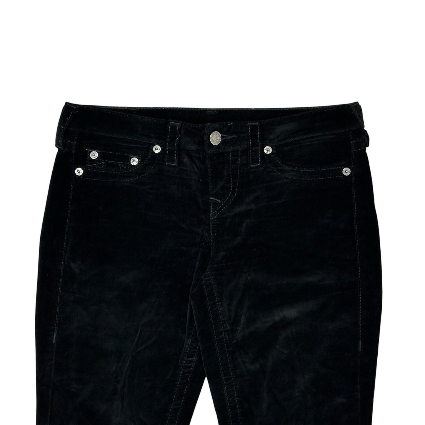 00’s True Religion Casey Velour Trousers Women’s 29w 30l Low Rise Made In USA