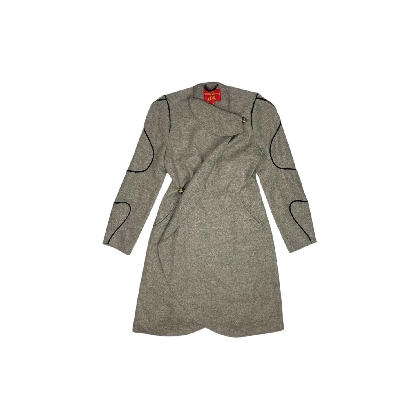 AW15 Runway Vivienne Westwood Coat Wool Manteau Grey XS Made In Italy Red Label