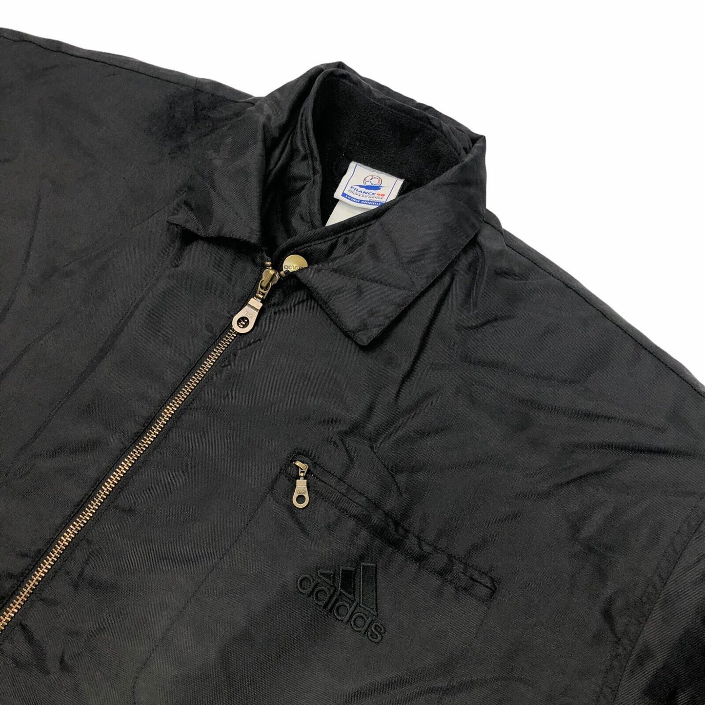 Vintage Adidas 1998 World Cup Black Jacket Men’s Large Embroidered Logo France