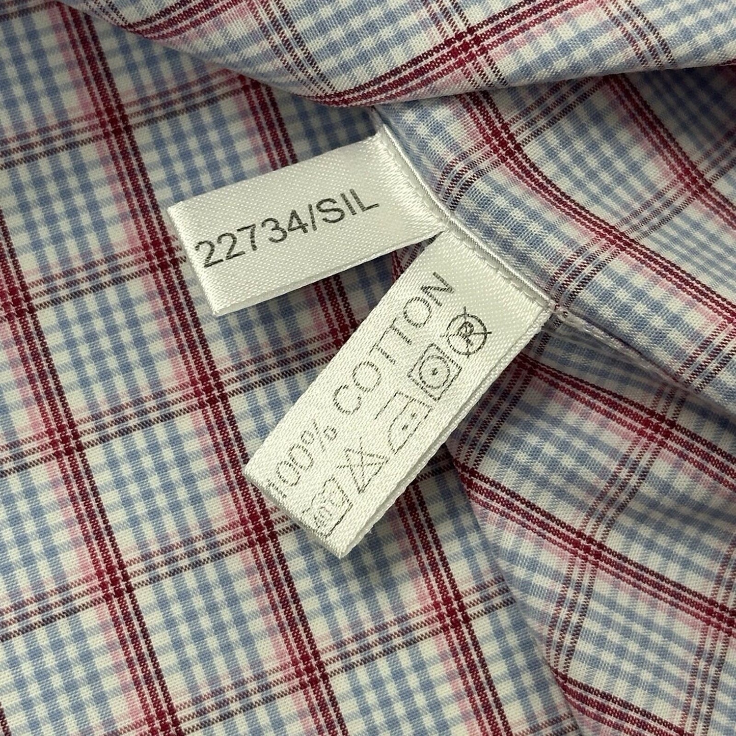 Vintage Yves Saint Laurent Check Shirt Men’s XL Long Sleeve Red, White And Blue