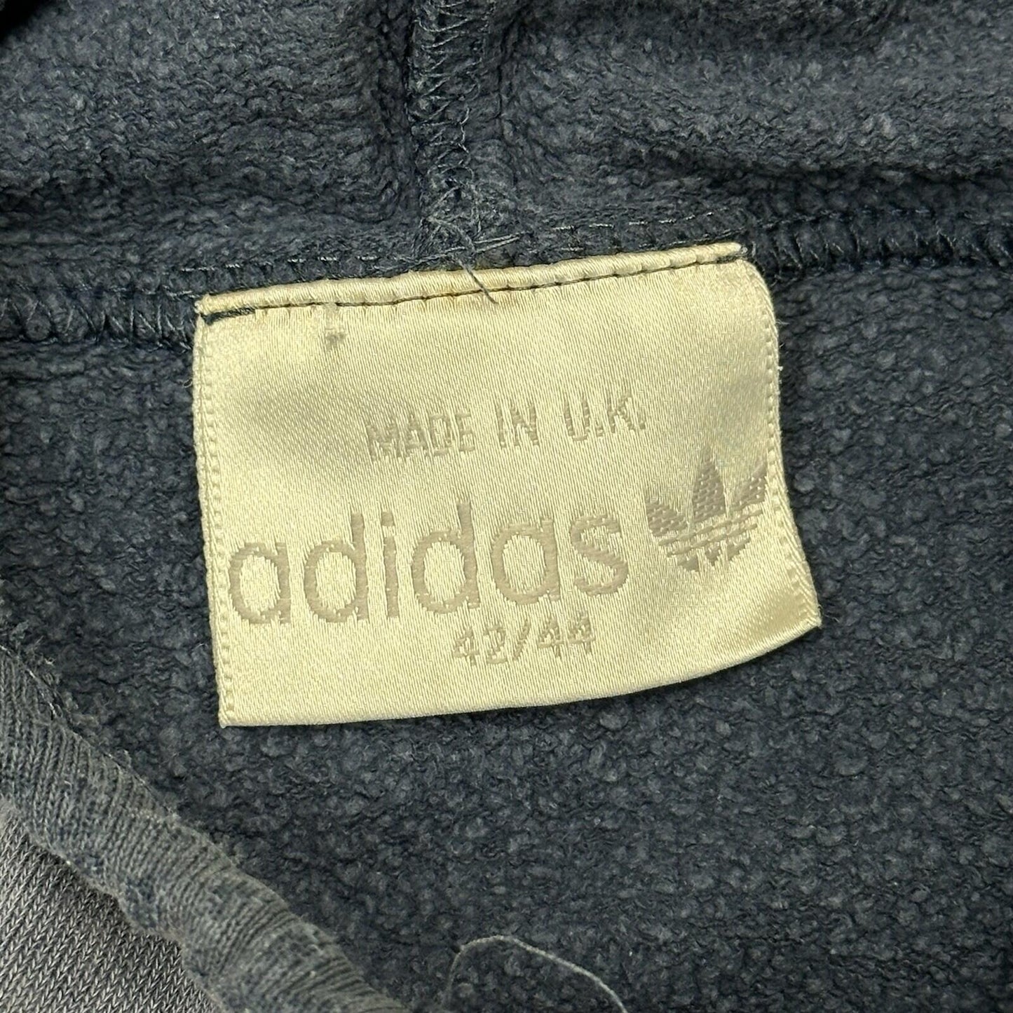 Vintage 1980’s Adidas Hoodie Men’s Large Navy Blue Made In UK