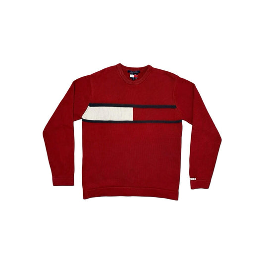 Vintage Tommy Hilfiger Flag Jumper Men’s Small Red Tommy Jeans