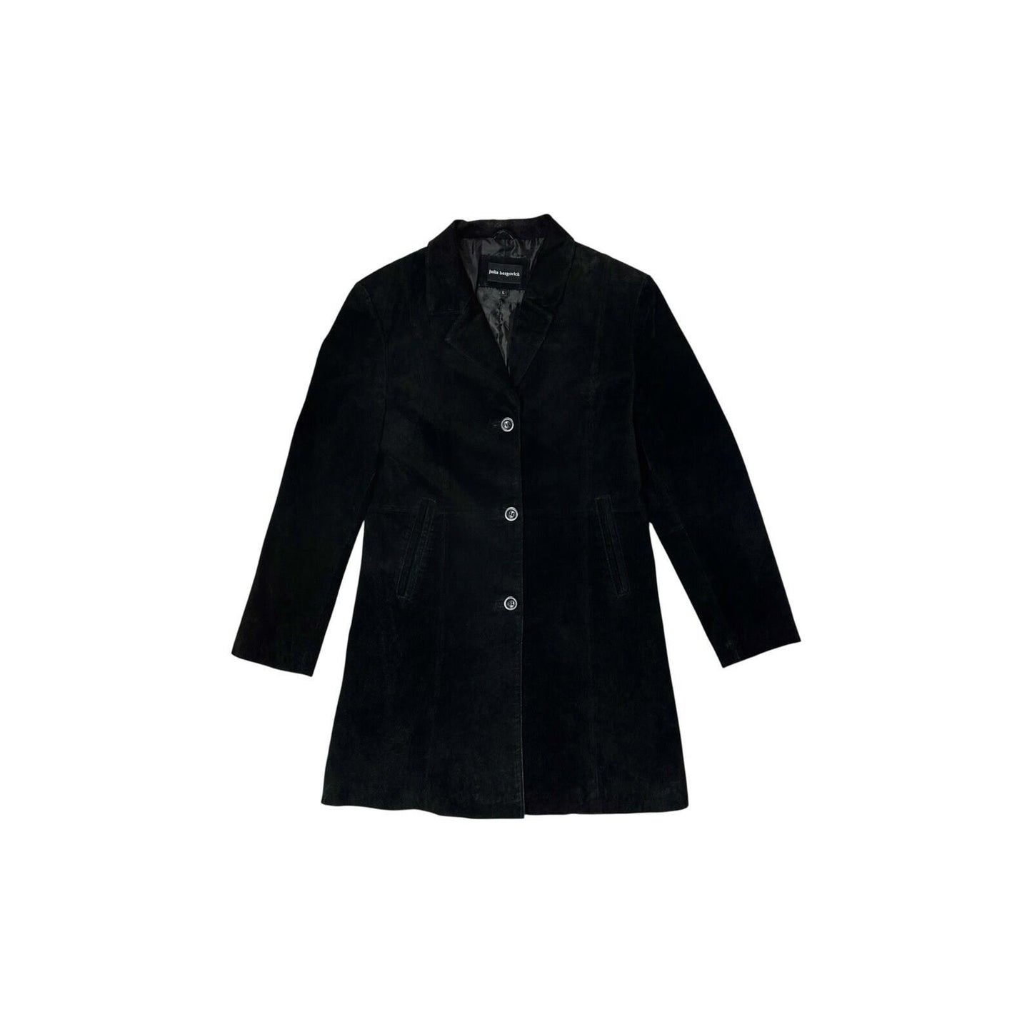 Vintage Julia Bergovich Suede Coat Black Women’s Large