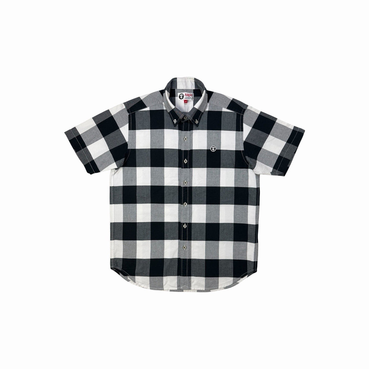 AAPE A Bathing Ape Shirt Men’s Medium Black And White Check Pattern