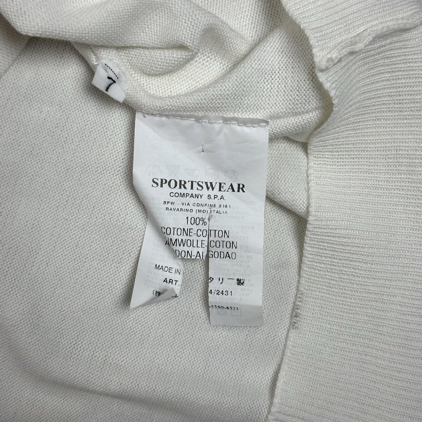 Vintage CP Company V-Neck Jumper Men’s Large Cream Made In Italy