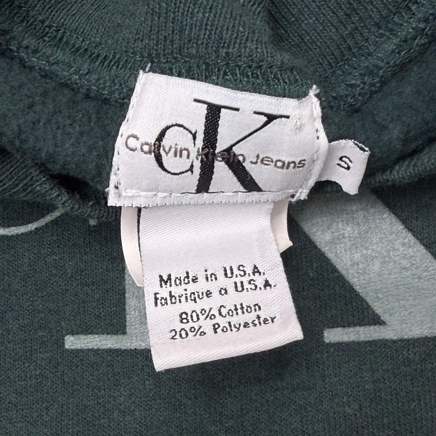 Vintage Calvin Klein Jumper Women’s Small Green Made In USA 90’s Pull Over Retro