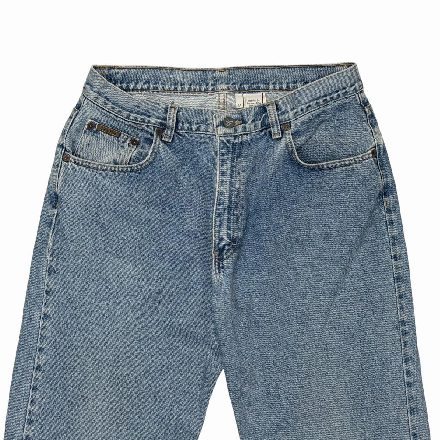 Vintage Calvin Klein Jeans 34w 32l Blue Denim Made In USA 90’s Straight Leg