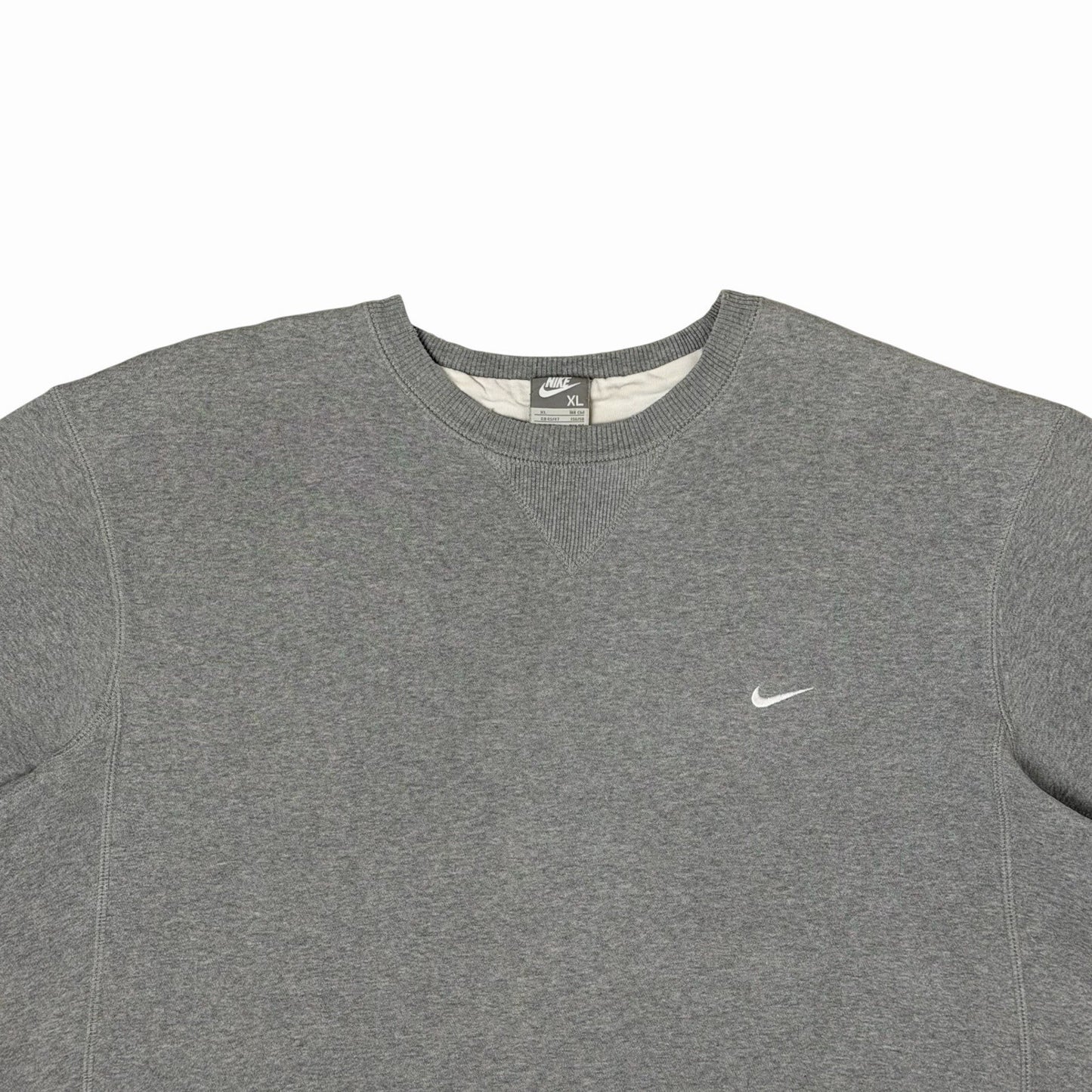 Vintage Nike Crew Neck Jumper Men’s XL Grey Embroidered Swoosh y2k 00’s