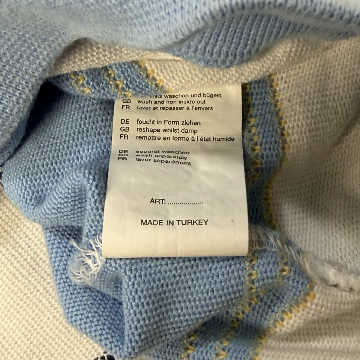 Vintage Claudio Campione 1/4 Zip Sweater Men’s Large Blue And White Stripe