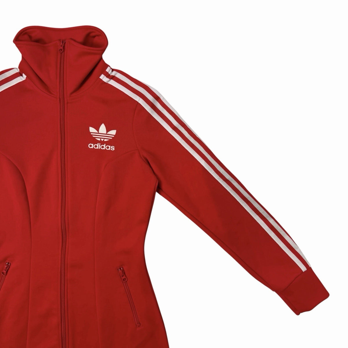 Vintage Adidas Long Line Firebird Jacket Women’s Small Red And White Retro y2k