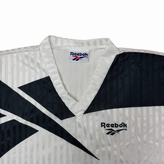 Vintage 90’s Reebok Football Shirt Men’s XXL White And Black Long Sleeve