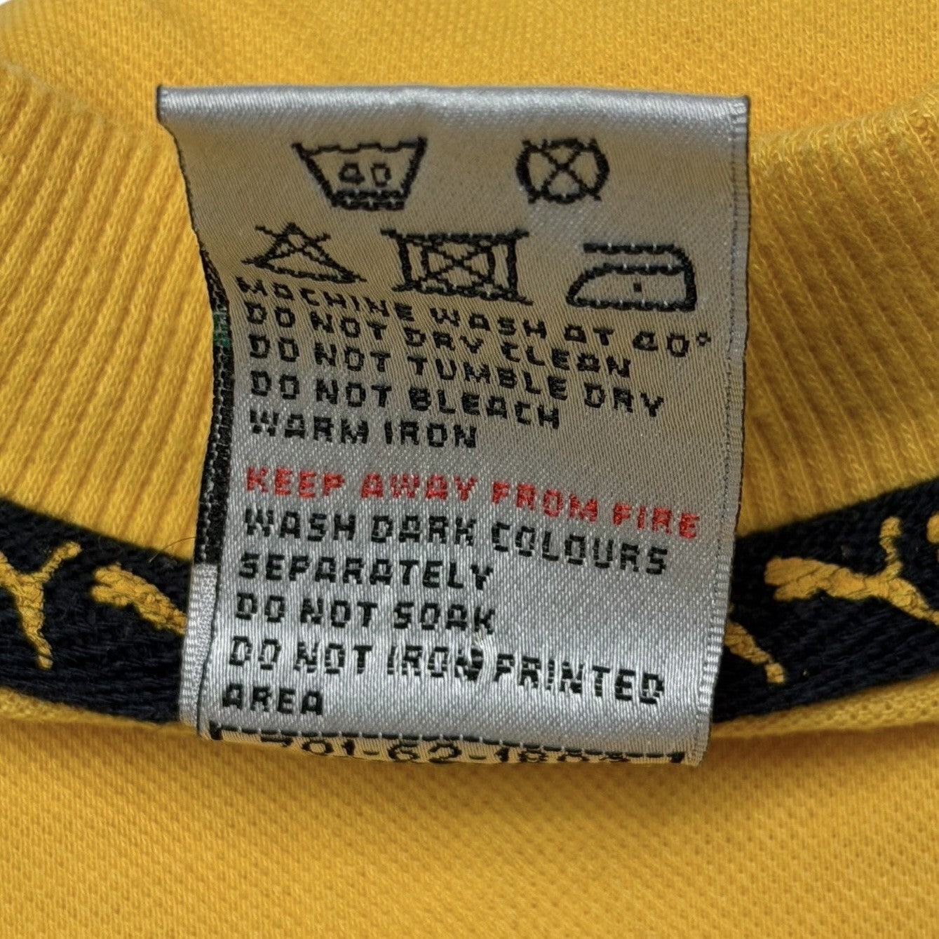Vintage Puma T-Shirt Men's Medium Yellow Embroidered 80’s/90’s Retro Sportswear