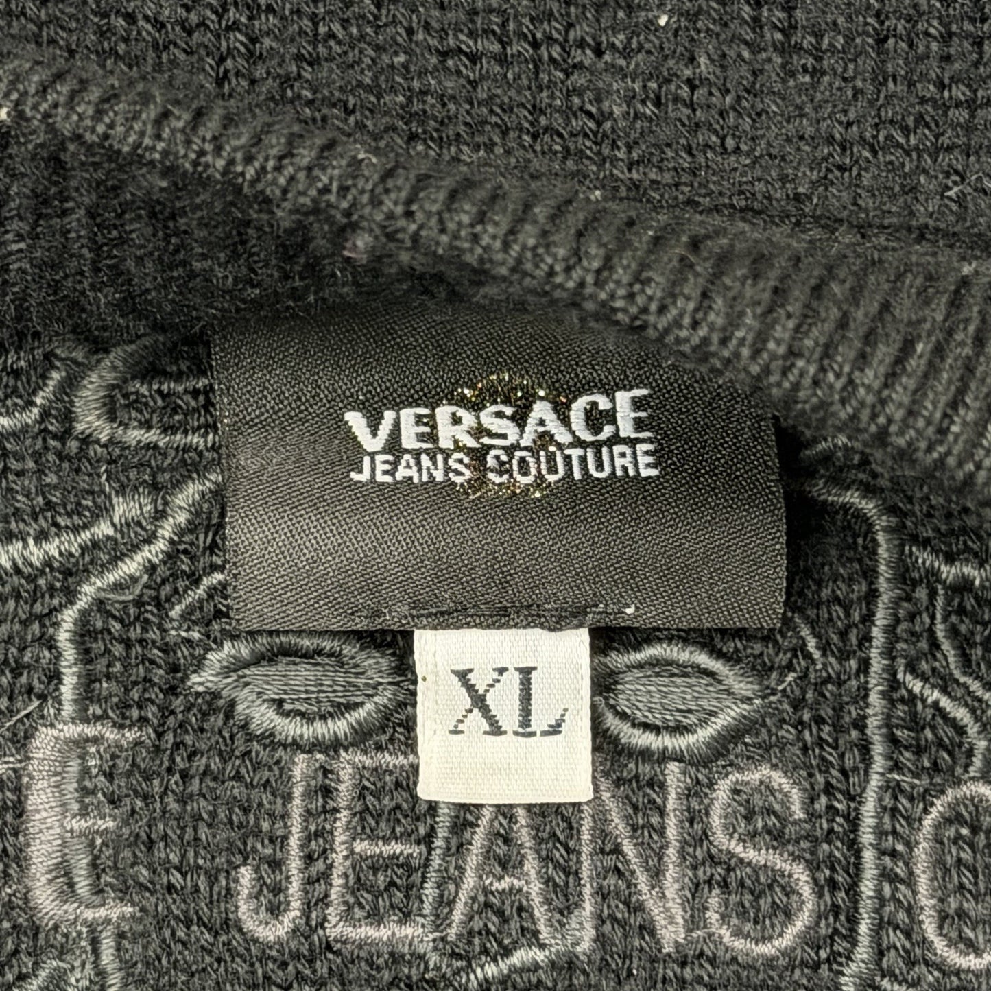 Vintage Versace Knit Medusa Jumper Men’s XL Black Wool Made In Italy 90’s