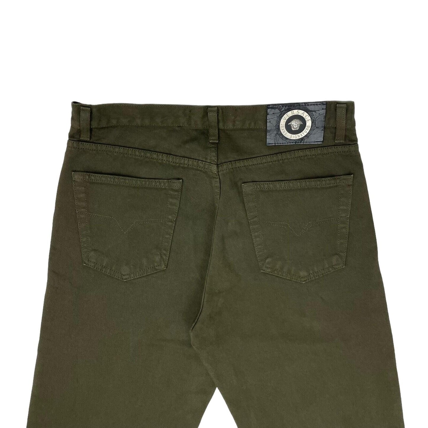 Vintage Versace Jeans Signature Trousers Khaki Green Mens 32w 34l Made In Italy