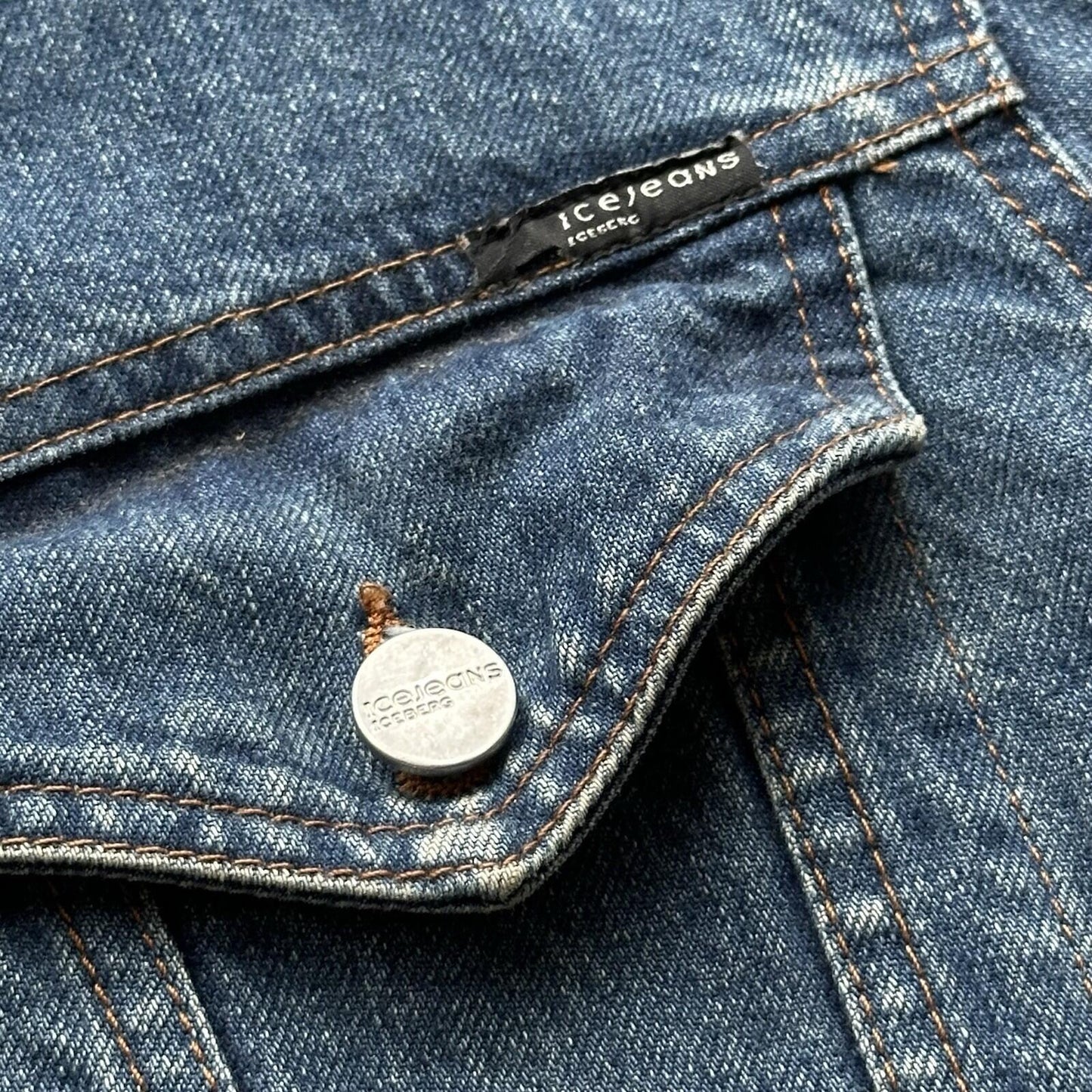 Vintage Iceberg Denim Jacket Men’s Medium Blue Made In Italy