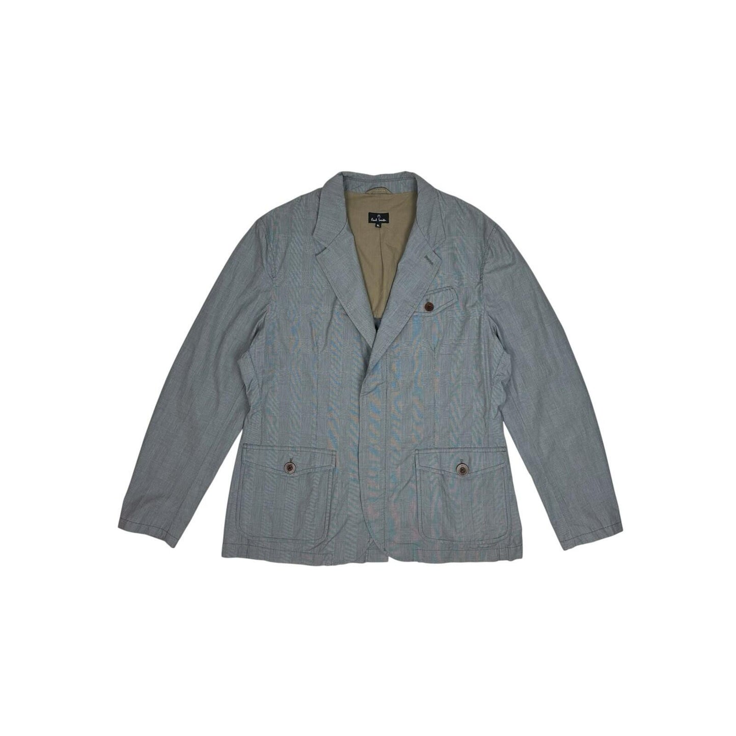 Vintage Paul Smith Jacket Men’s XL Grey Check Riri Hardware Made In Portugal