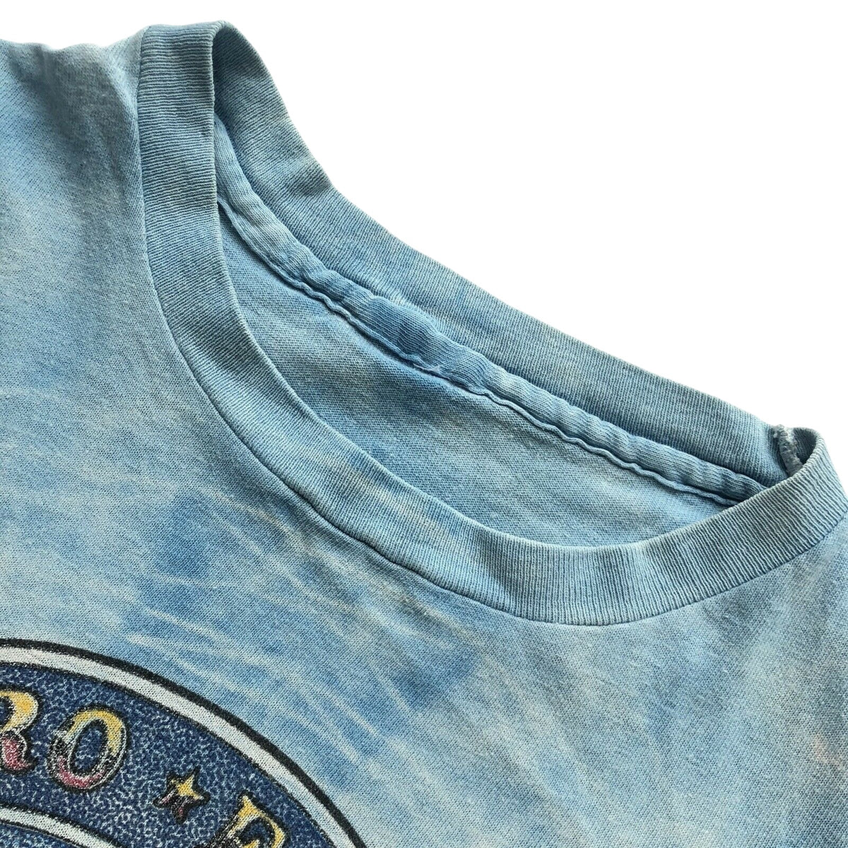 90's Vintage Aerosmith T-Shirt Men's Small Blue Tie-Dye Single Stitch Aero-Force One