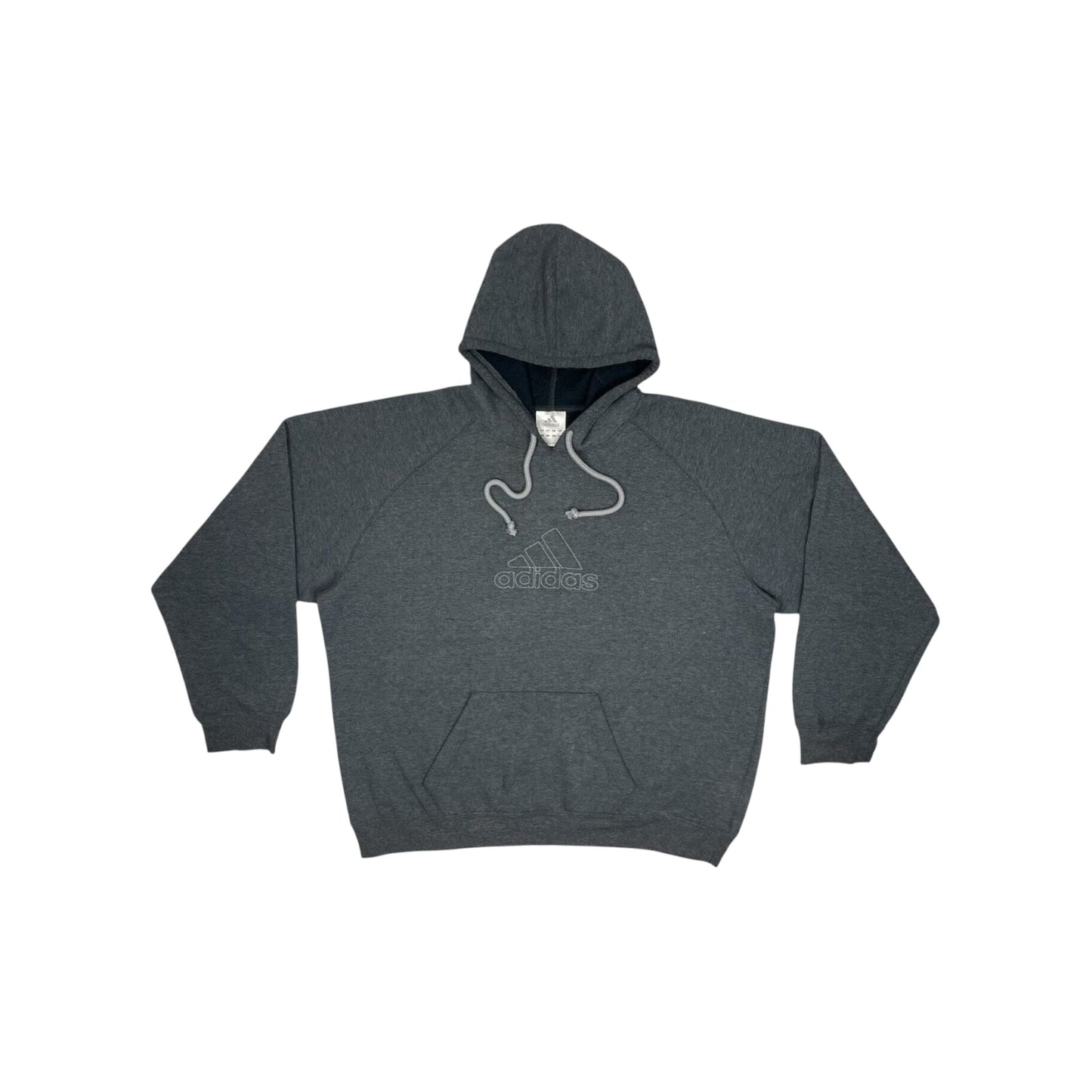 Vintage Adidas Hoodie Men's Large Grey Embroidered Logo 90's Retro Pull Over