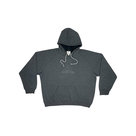 Vintage Adidas Hoodie Men's Large Grey Embroidered Logo 90's Retro Pull Over