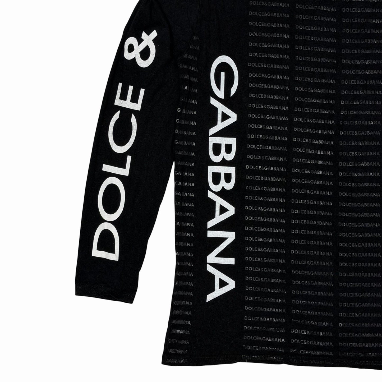 Vintage Dolce & Gabbana Long Sleeve T-Shirt Men’s XL Black Graphic Print Detail
