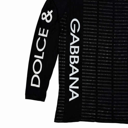 Vintage Dolce & Gabbana Long Sleeve T-Shirt Men’s XL Black Graphic Print Detail