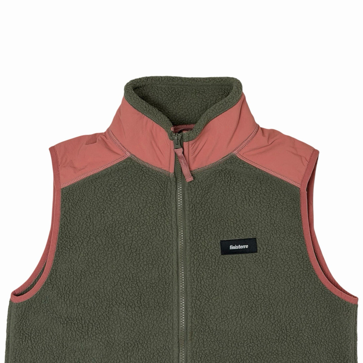 Finisterre Gilet Fleece Jacket Women’s UK8 Green, Cream And Pink