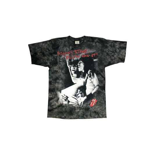 Vintage Rolling Stones Tie Dye T-Shirt Exile on Main St Men’s Medium Liquid Blue