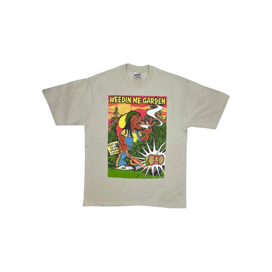 Vintage Marijuana T-Shirt Men's XL Beige Rasta Weed Graphic Print Jerzees 00's