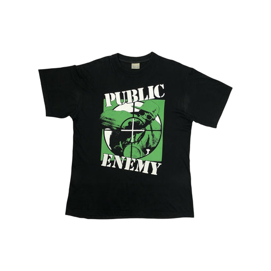 Vintage Public Enemy T-Shirt Men's XL Black Flavor Flav Graphic Print Euro Tee 90’s