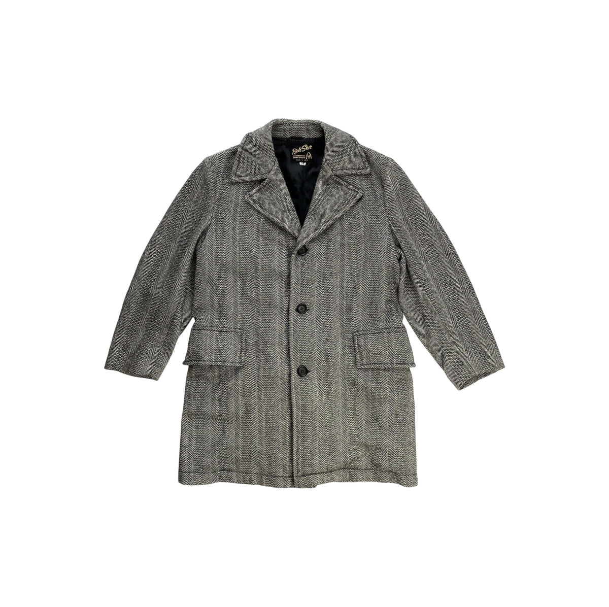 Vintage 1950’s Rich Sher Coat Men’s Medium Grey And Black Wool Blend Made In USA