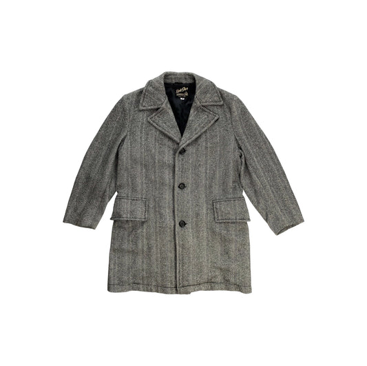 Vintage 1950’s Rich Sher Coat Men’s Medium Grey And Black Wool Blend Made In USA