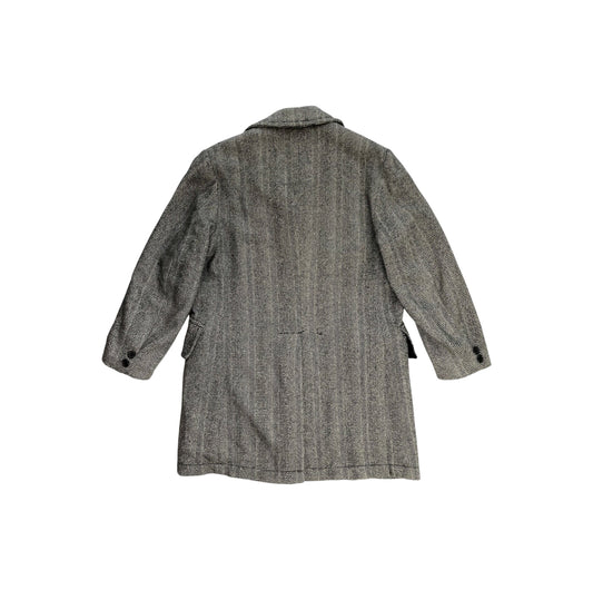 Vintage 1950’s Rich Sher Coat Men’s Medium Grey And Black Wool Blend Made In USA